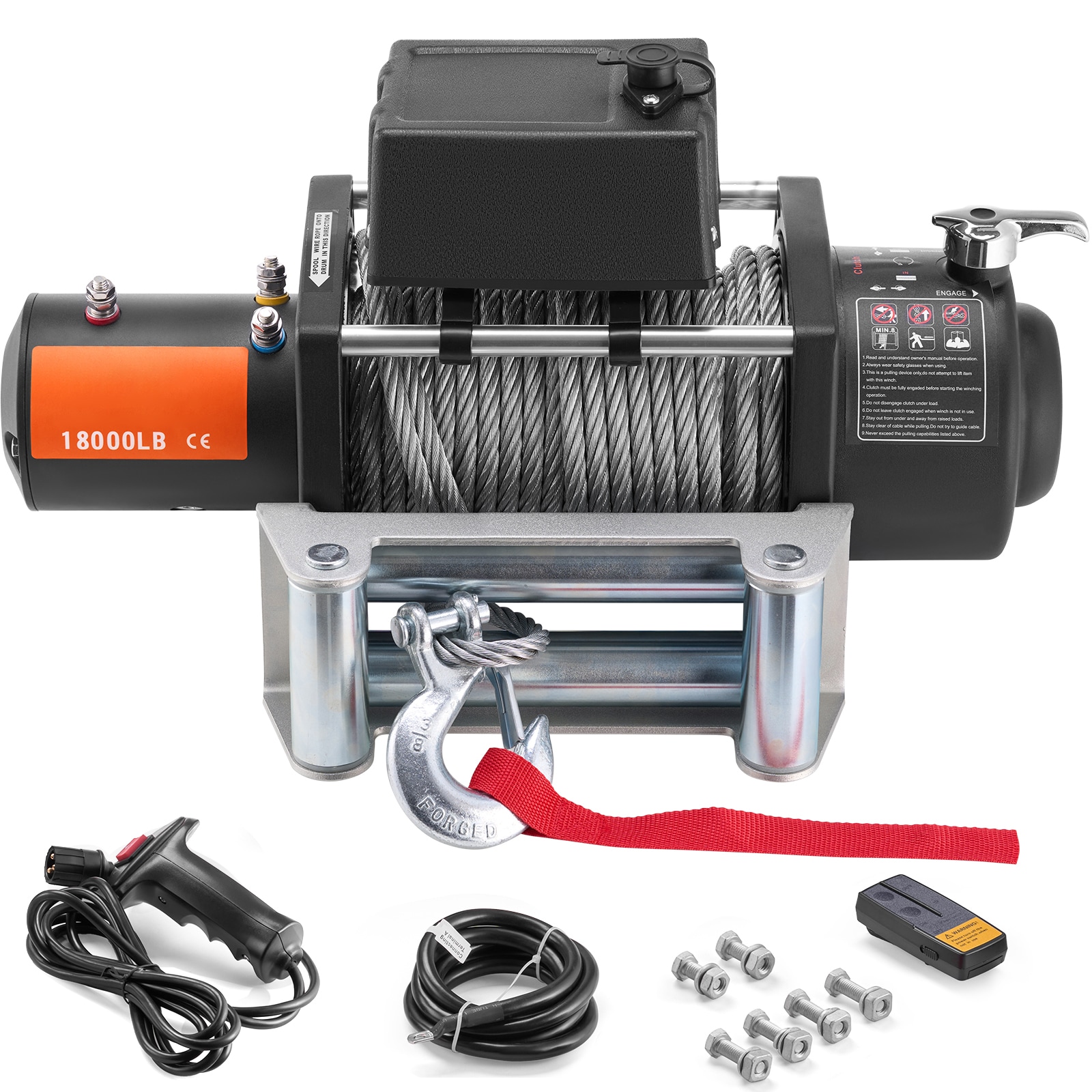 Electric Winch For Truck With Steel Cable And Waterproof Remote_voghion.com